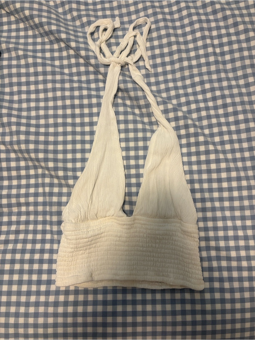 Garage White Halter Crop Top